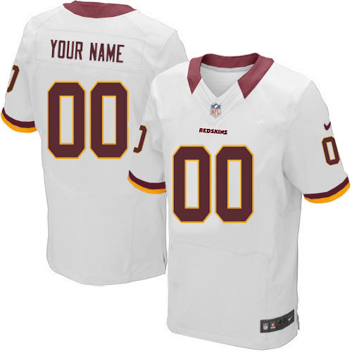 Nike Washington Redskins Customized White Stitched Elite Men's NFL Jersey - Click Image to Close